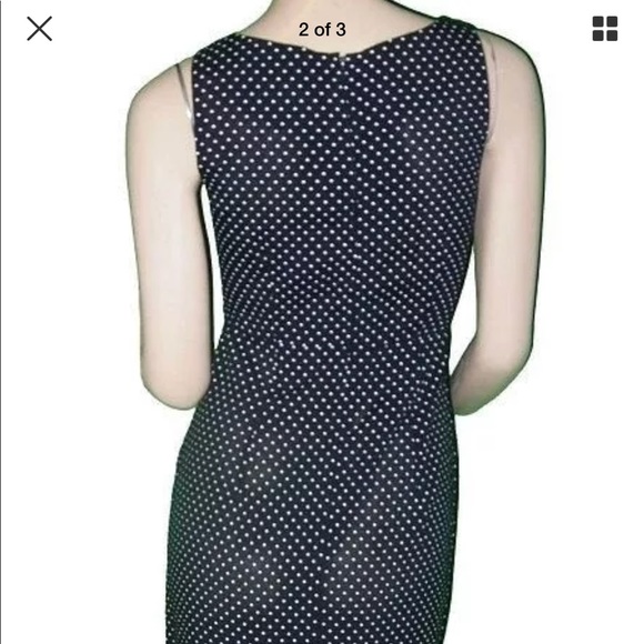 Vintage black and white polka dot maxi dress - Picture 3 of 4